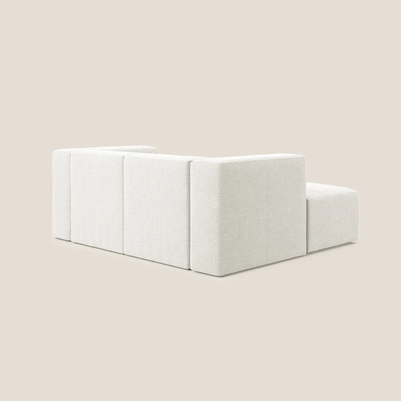 Nettuno canapé d'angle reversible modulable en bouclette douce T07 blanc