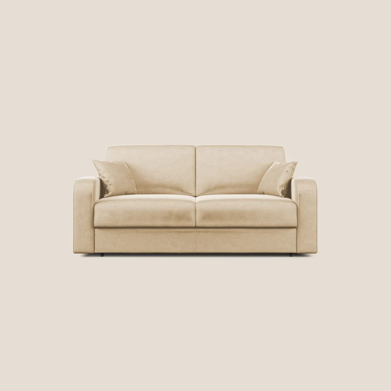 Lebron Canapé-lit double en velours doux T01 beige