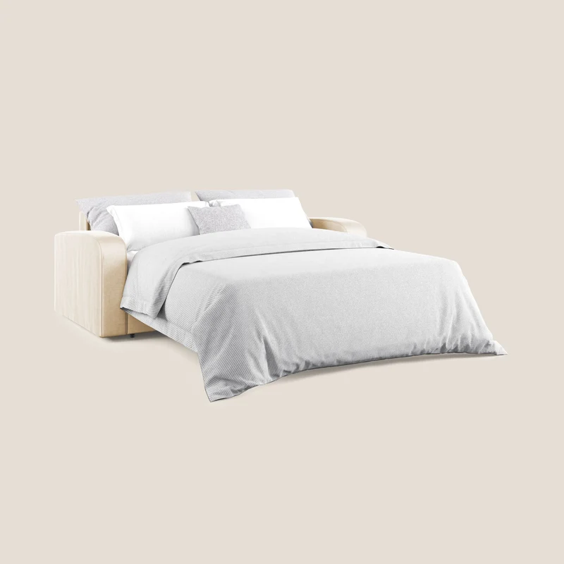 Lebron Canapé-lit double en velours doux T01 beige