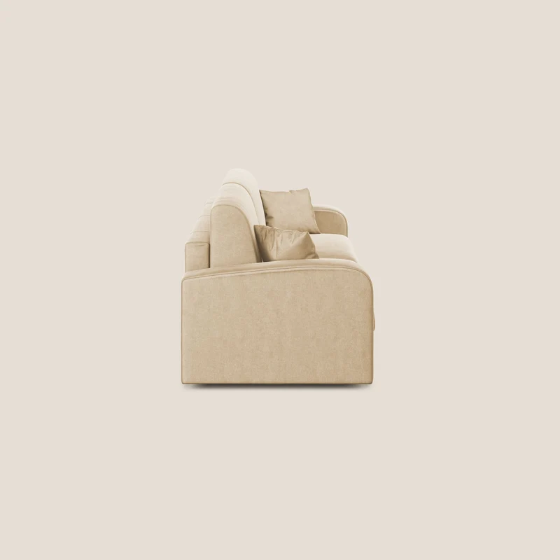 Lebron Canapé-lit double en velours doux T01 beige