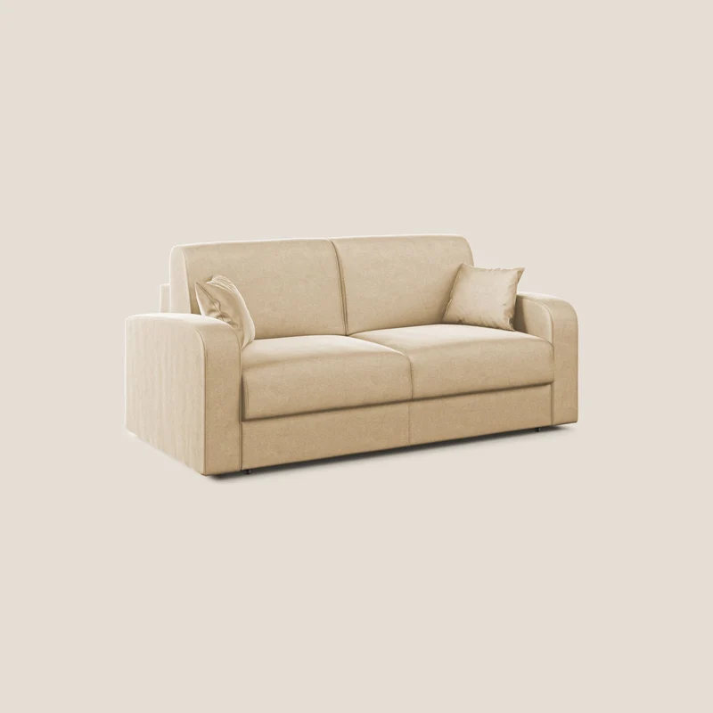 Lebron Canapé-lit double en velours doux T01 beige