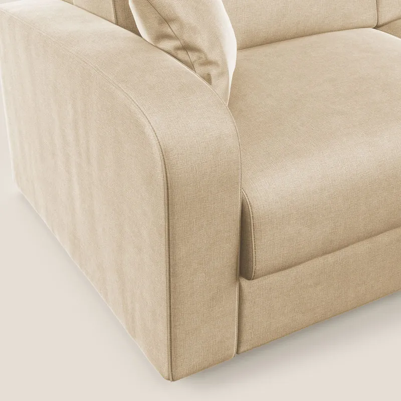 Lebron Canapé-lit double en velours doux T01 beige
