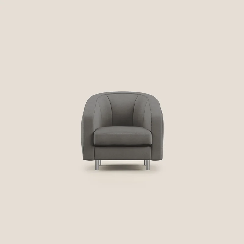 Sally Fauteuil en tissu doux imperméable T02 gris