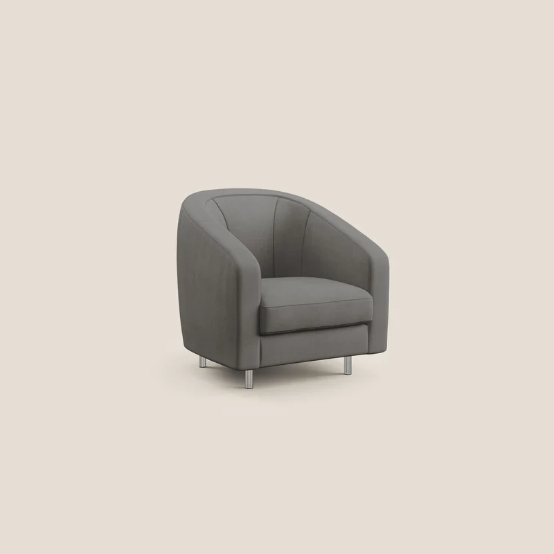 Sally Fauteuil en tissu doux imperméable T02 gris