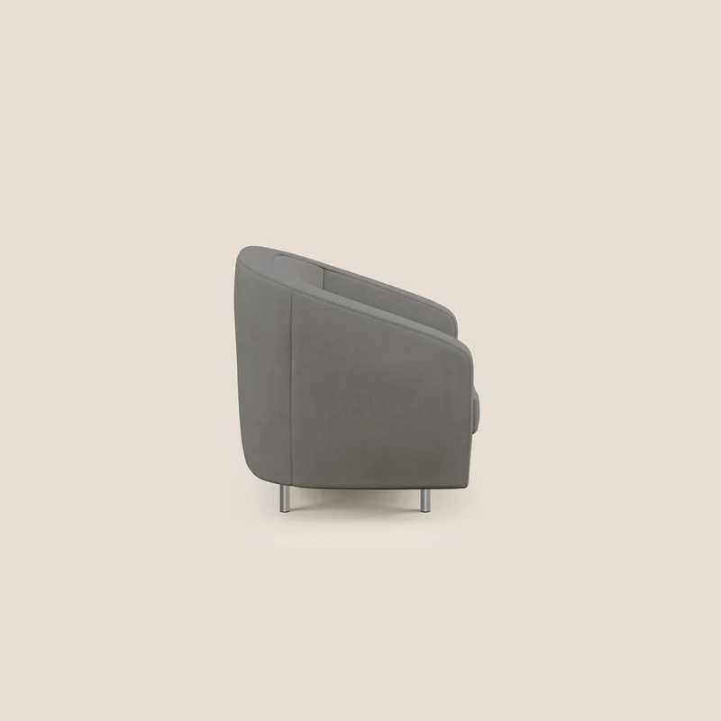Sally Fauteuil en tissu doux imperméable T02 gris