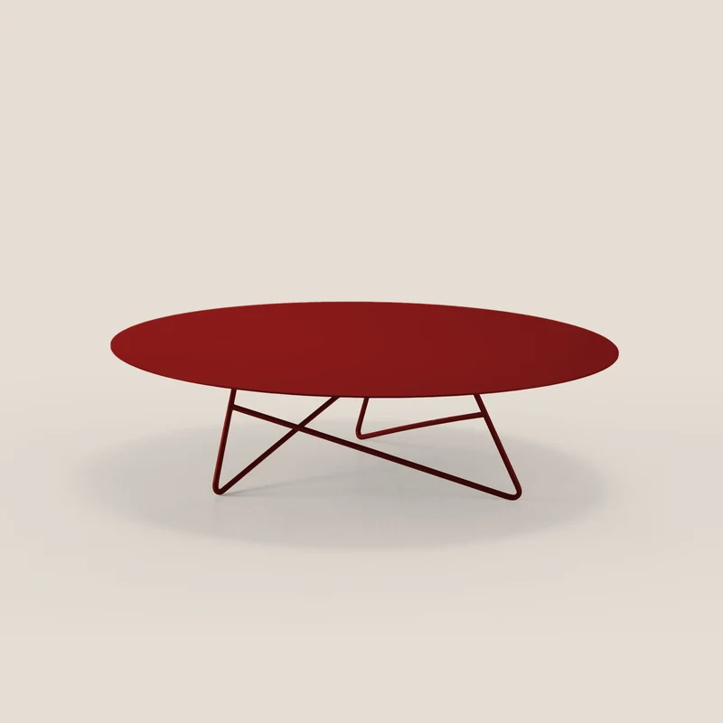 Ermione Table basse ronde pour salon en métal h25
