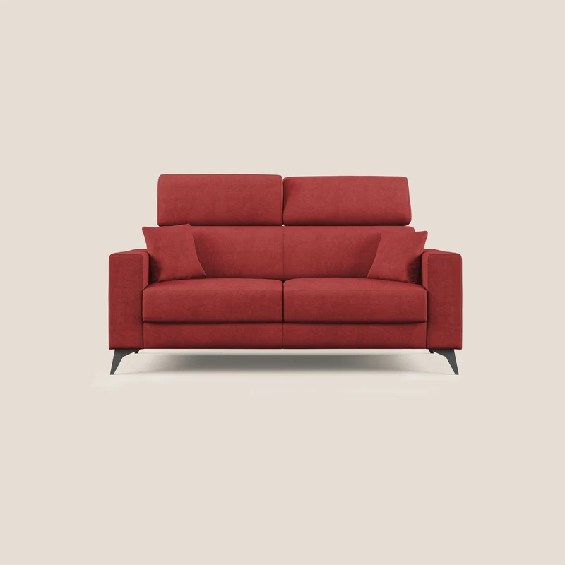 Pegaso canapé convertible avec têtières inclinables en tissu doux imperméable T02 rouge