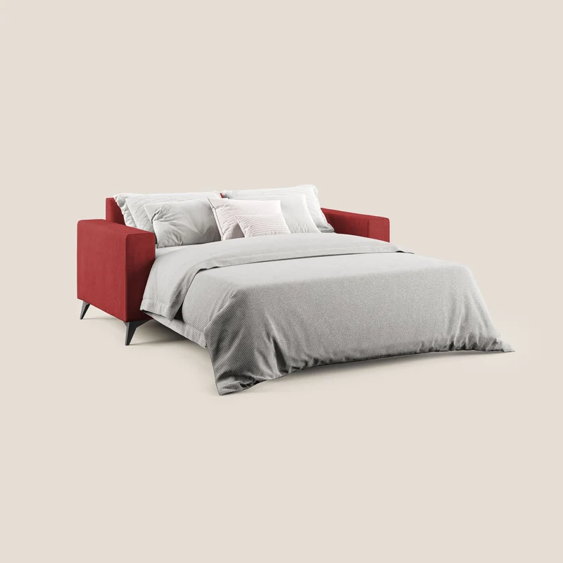 Pegaso canapé convertible avec têtières inclinables en tissu doux imperméable T02 rouge
