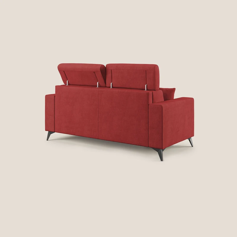 Pegaso canapé convertible avec têtières inclinables en tissu doux imperméable T02 rouge
