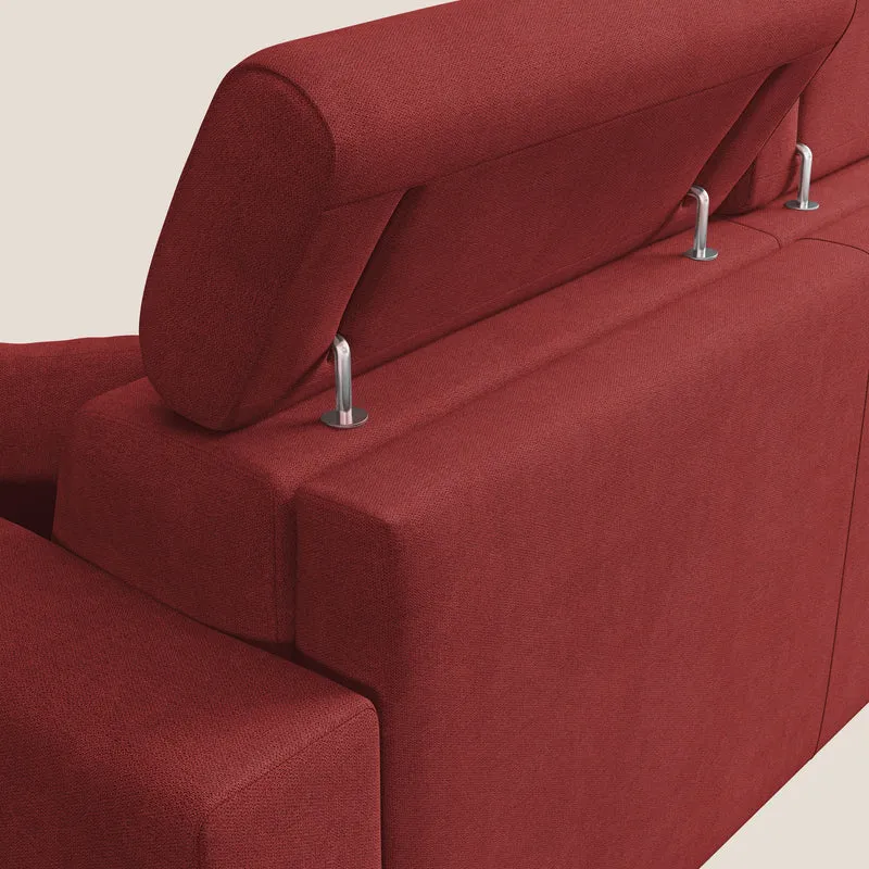 Pegaso canapé convertible avec têtières inclinables en tissu doux imperméable T02 rouge
