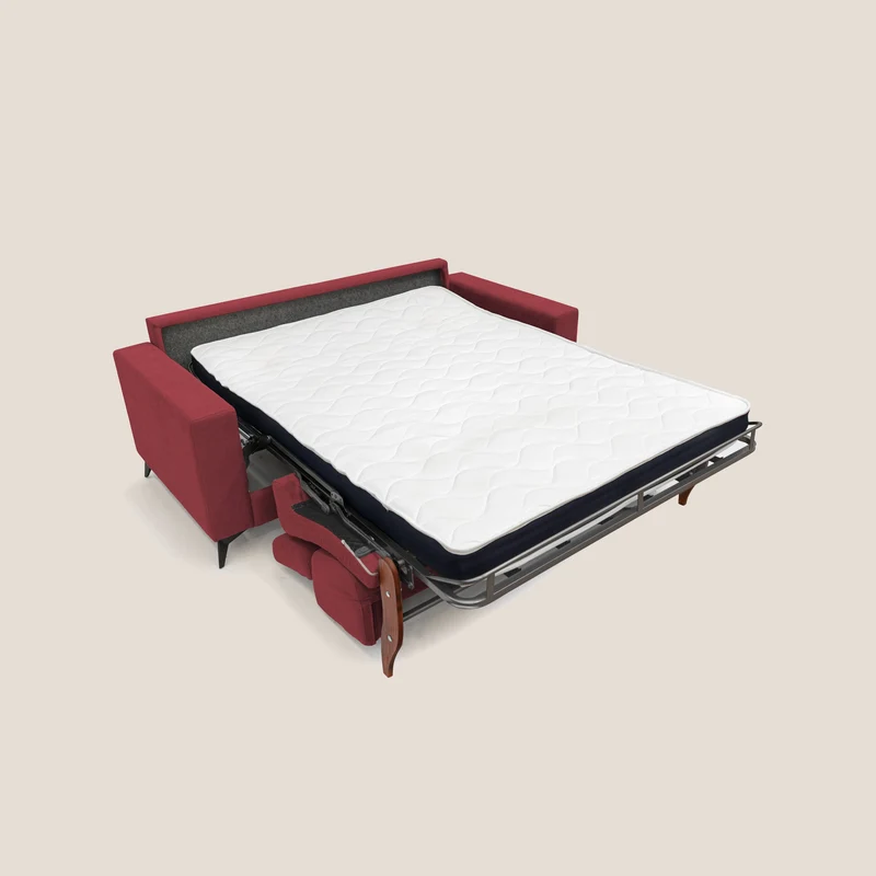 Pegaso canapé convertible avec têtières inclinables en tissu doux imperméable T02 rouge