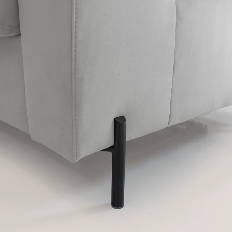 Ortensia canapé convertible matelas H 18cm et pieds hauts en élégante microfibre détachable T11 gris clair
