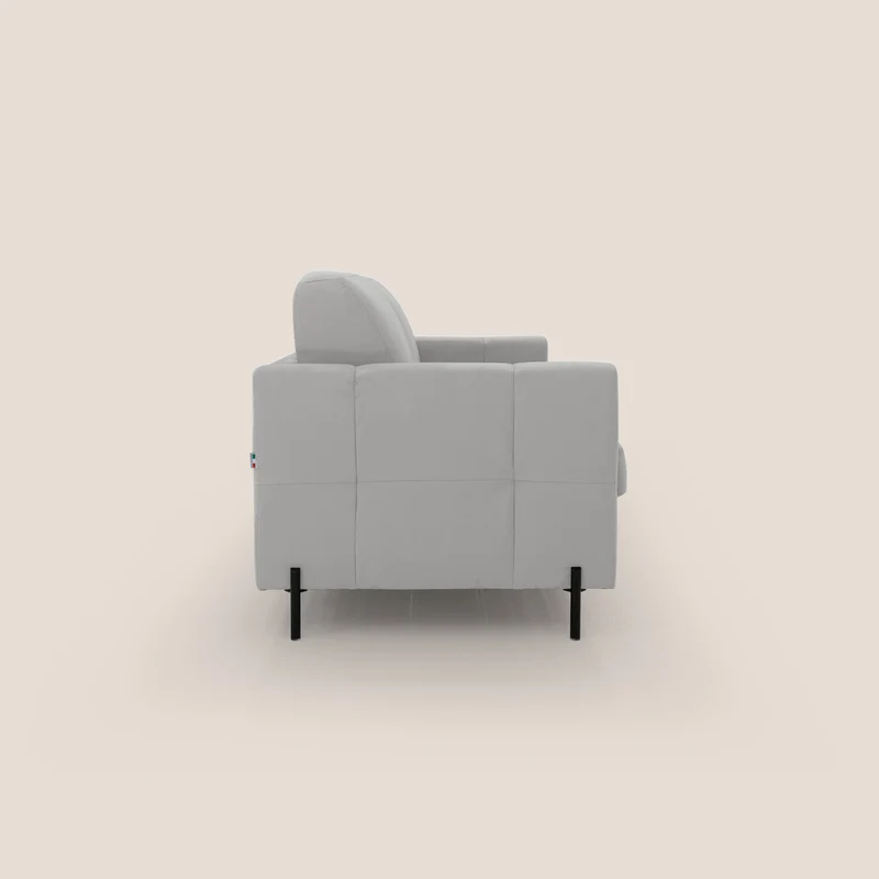 Ortensia canapé convertible matelas H 18cm et pieds hauts en élégante microfibre détachable T11 gris clair