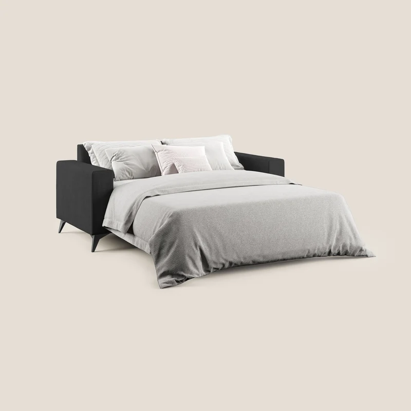 Pegaso canapé convertible avec têtières inclinables en tissu doux imperméable T02 noir