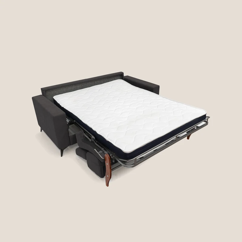 Pegaso canapé convertible avec têtières inclinables en tissu doux imperméable T02 noir