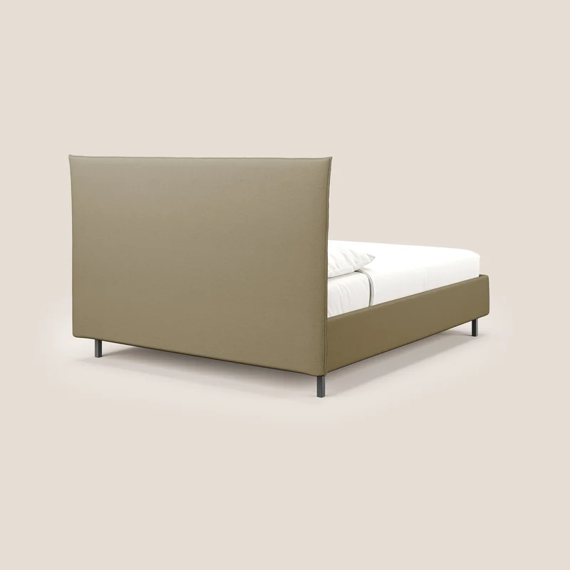 Izumi Lit rembourré avec coffre et pieds hauts en tissu détachable T05 camel