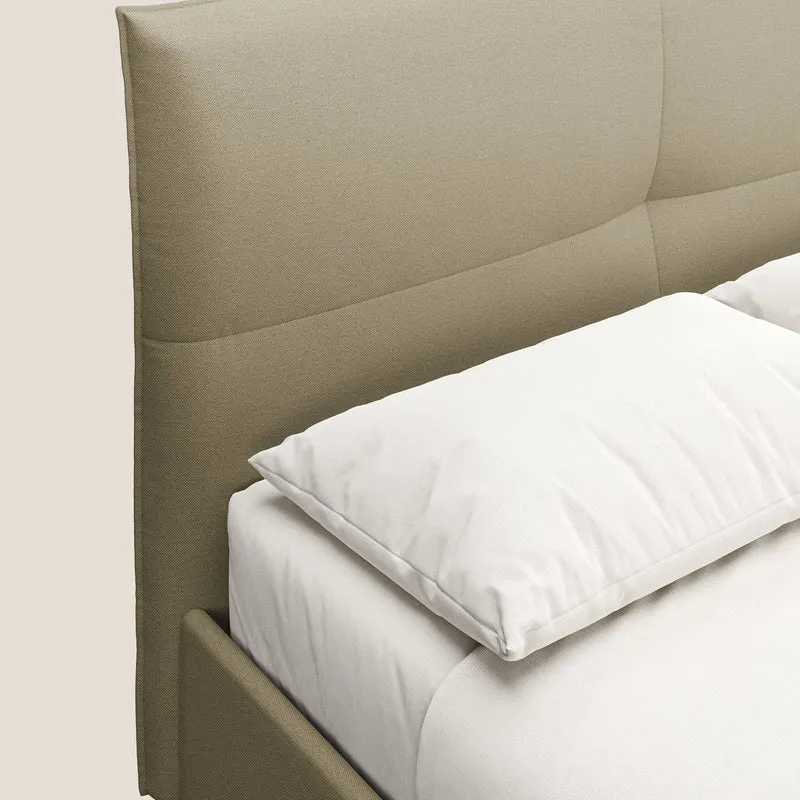 Izumi Lit rembourré avec coffre et pieds hauts en tissu détachable T05 camel