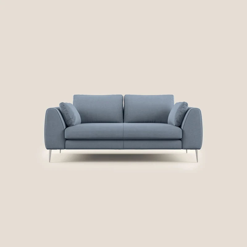Plano canapé moderne en microfibre technique détachable T11 bleu pastel