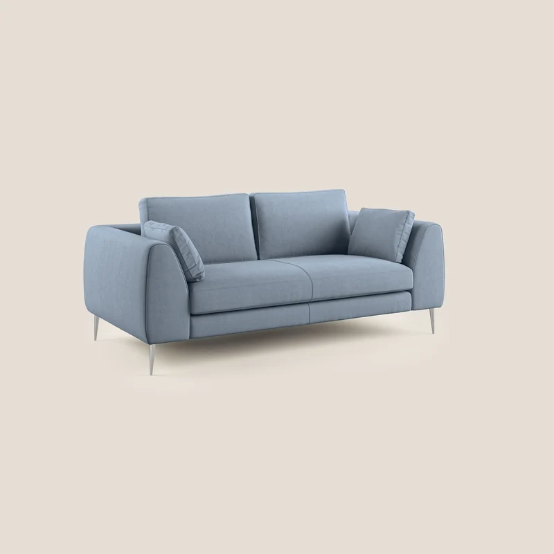Plano canapé moderne en microfibre technique détachable T11 bleu pastel
