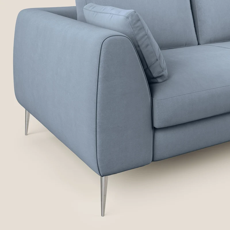 Plano canapé moderne en microfibre technique détachable T11 bleu pastel