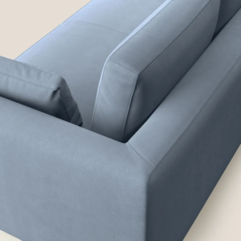Plano canapé moderne en microfibre technique détachable T11 bleu pastel
