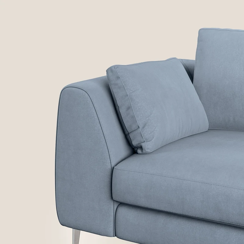 Plano canapé moderne en microfibre technique détachable T11 bleu pastel