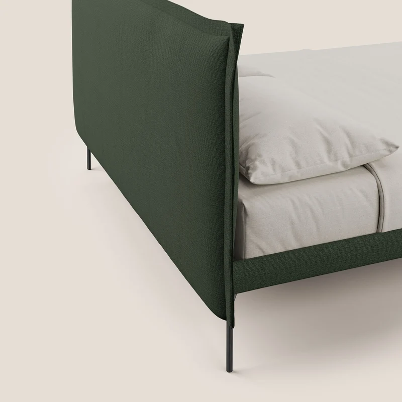 Eric lit rembourré au design minimaliste en tissu imperméable T14 vert