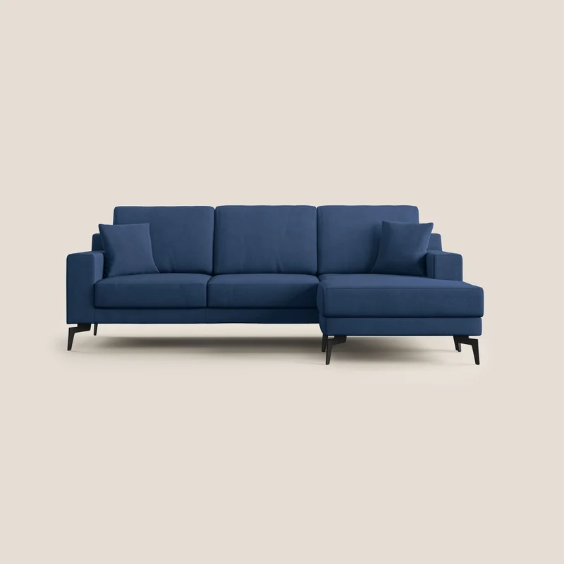 Prestige canapé d'angle moderne réversible en microfibre détachable T11 bleu