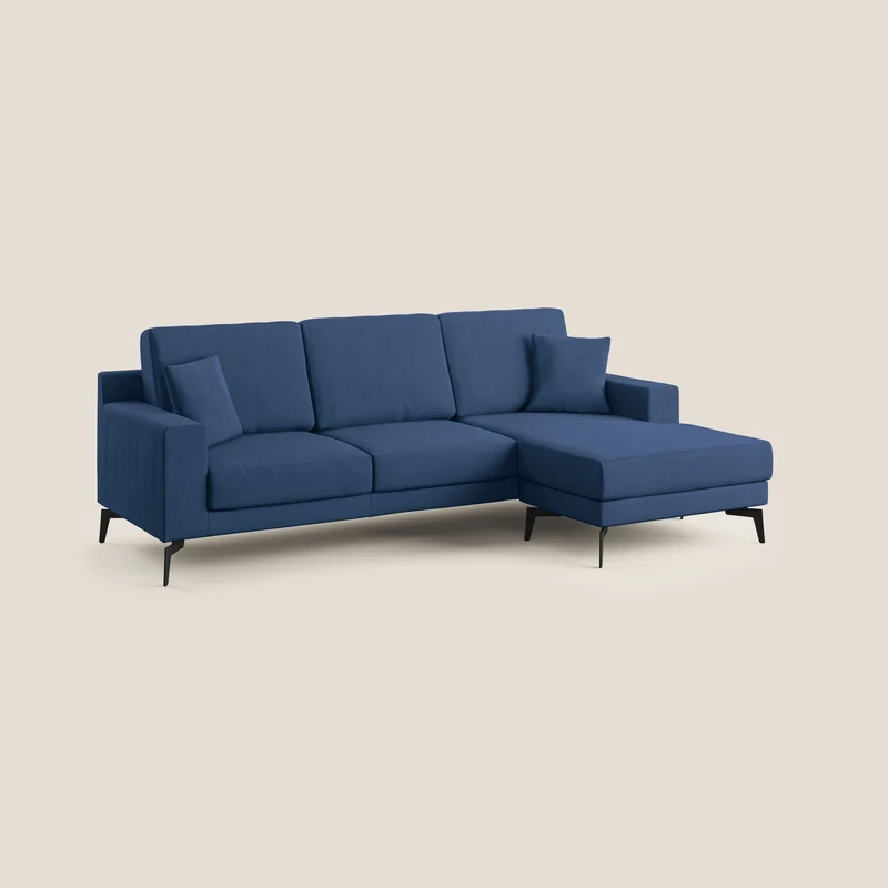 Prestige canapé d'angle moderne réversible en microfibre détachable T11 bleu