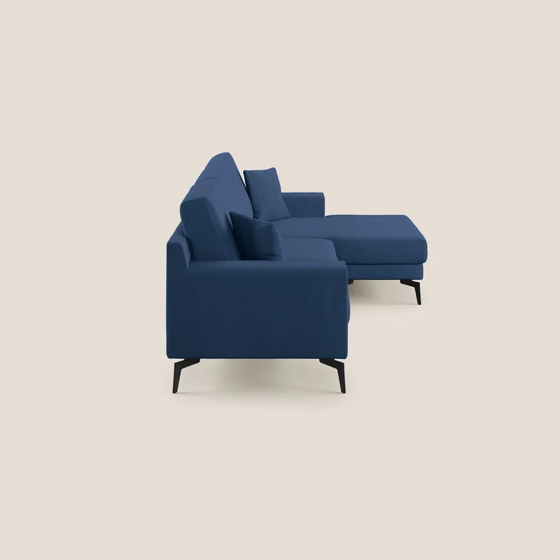 Prestige canapé d'angle moderne réversible en microfibre détachable T11 bleu