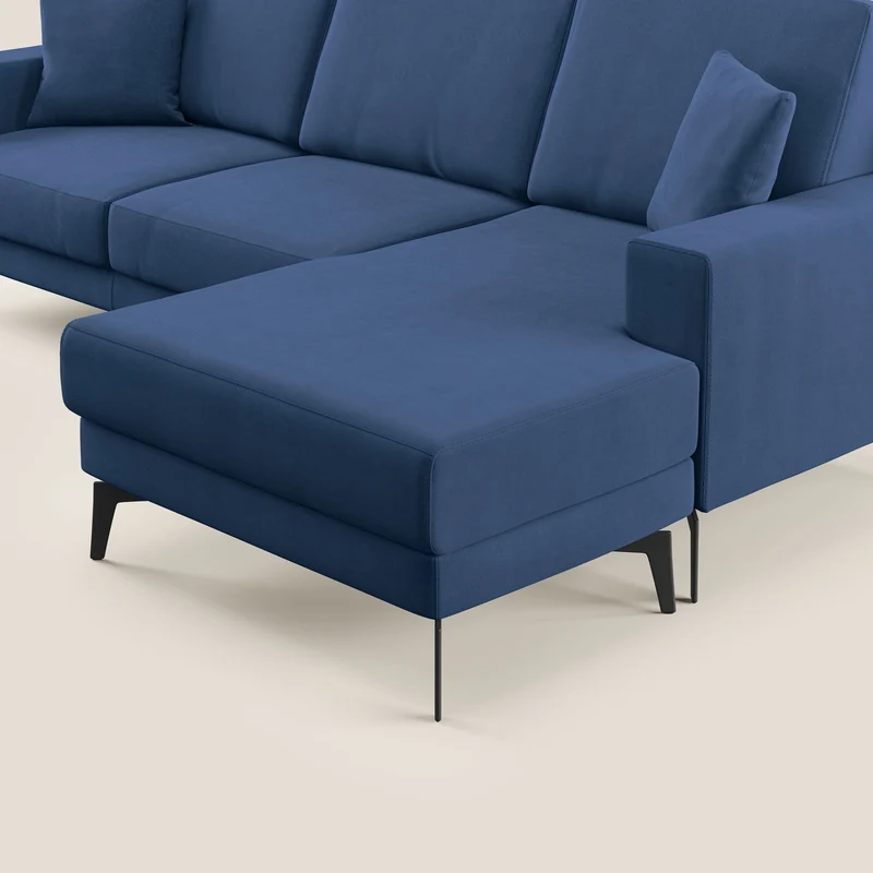 Prestige canapé d'angle moderne réversible en microfibre détachable T11 bleu