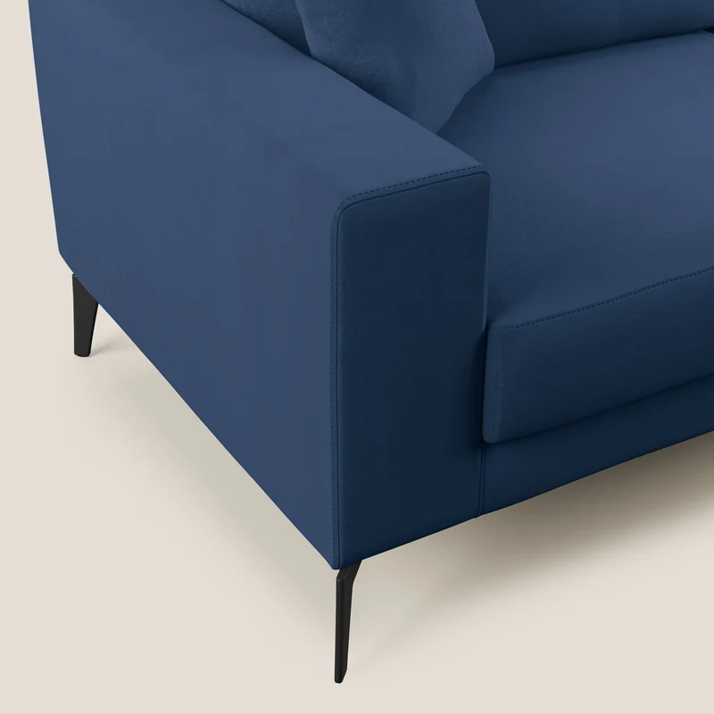 Prestige canapé d'angle moderne réversible en microfibre détachable T11 bleu