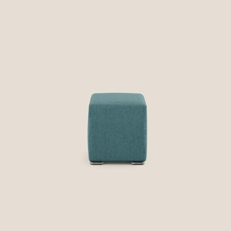 Cube pouf en tissu doux imperméable FELIS T03 bleu clair