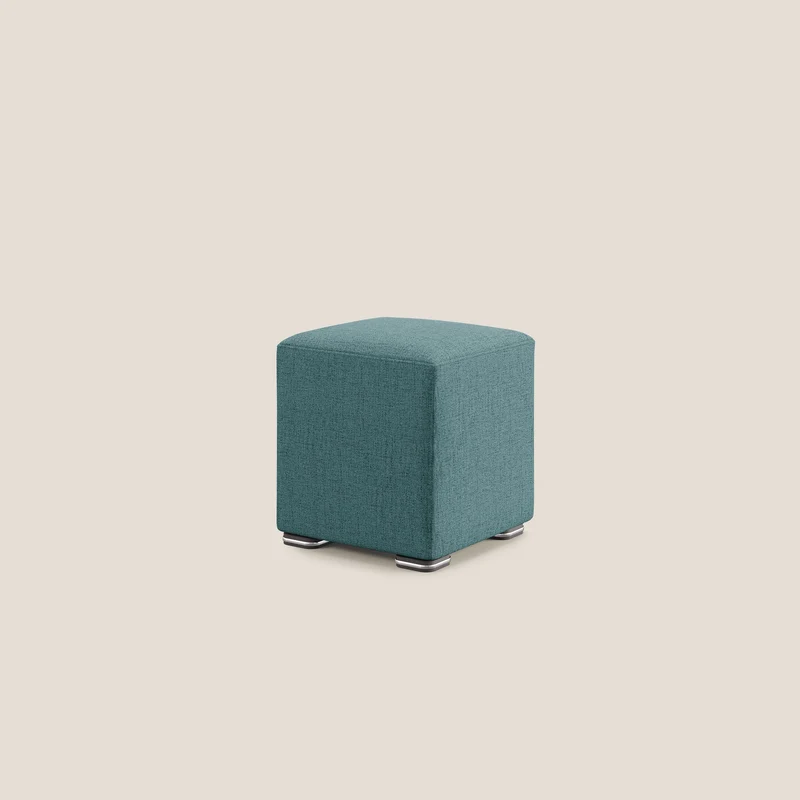 Cube pouf en tissu doux imperméable FELIS T03 bleu clair
