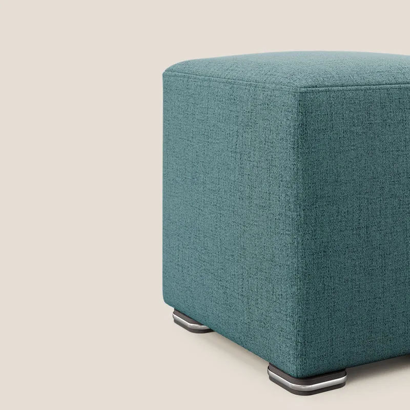 Cube pouf en tissu doux imperméable FELIS T03 bleu clair