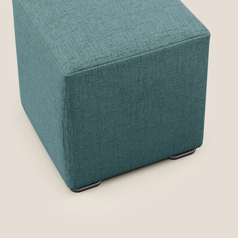 Cube pouf en tissu doux imperméable FELIS T03 bleu clair