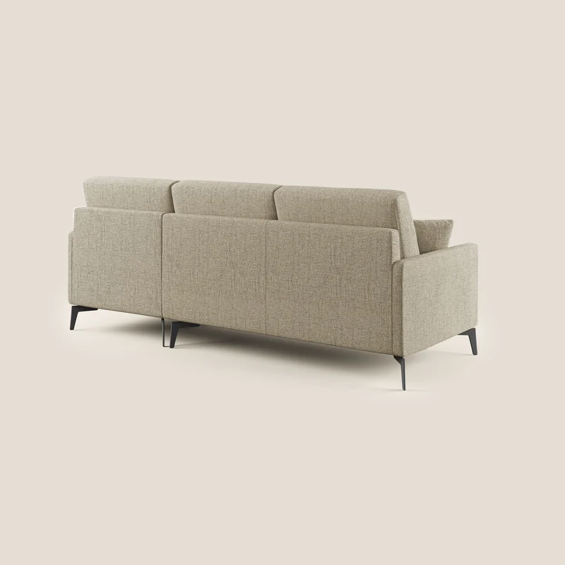 Saturno canapé d'angle moderne en tissu doux imperméable T03 beige