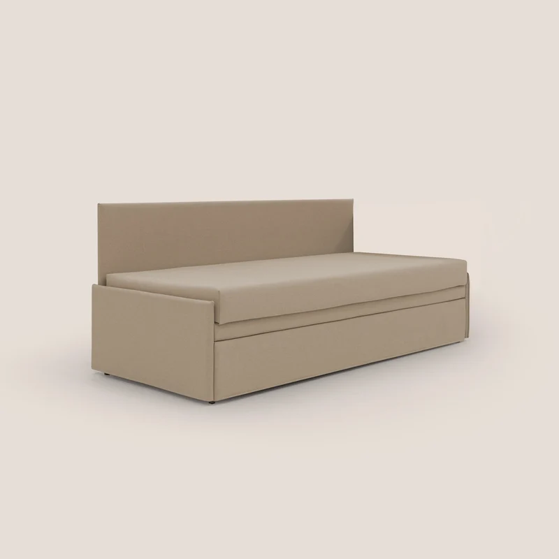 Naviglio Canapé duplex avec lits jumeaux et tissu effet coton imperméable T13 beige
