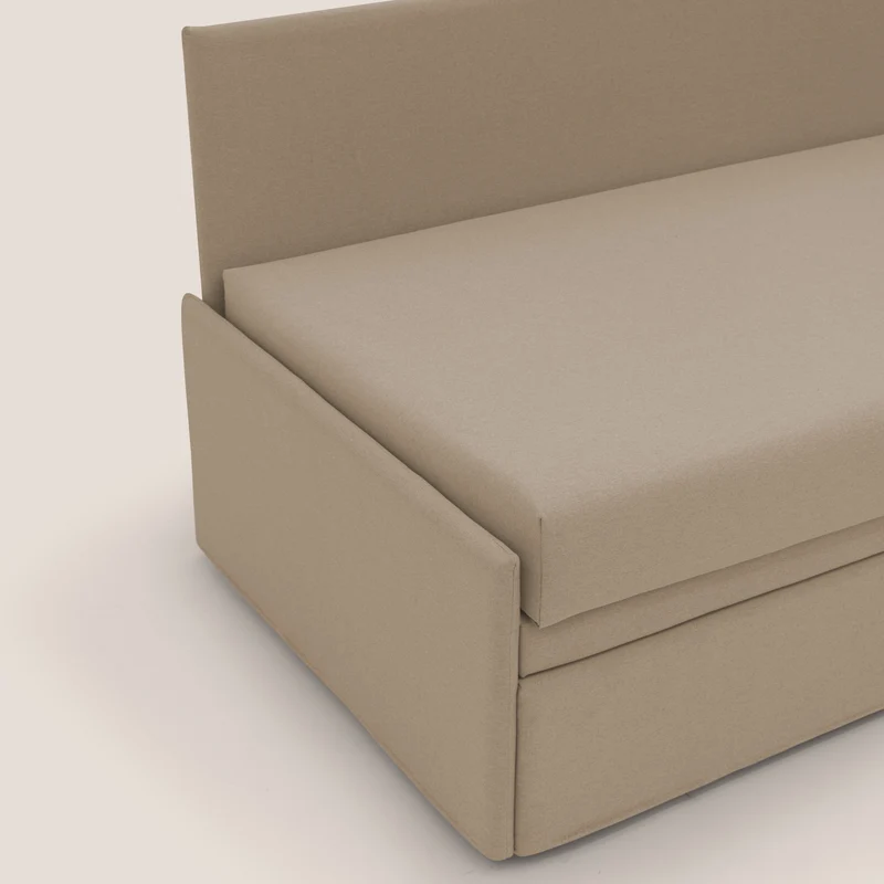 Naviglio Canapé duplex avec lits jumeaux et tissu effet coton imperméable T13 beige