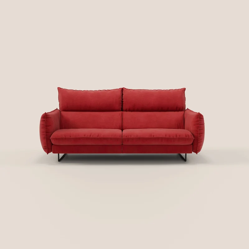Monamour canapé au design moderne avec option relax électrique en microfibre détachable imperméable T11 rouge