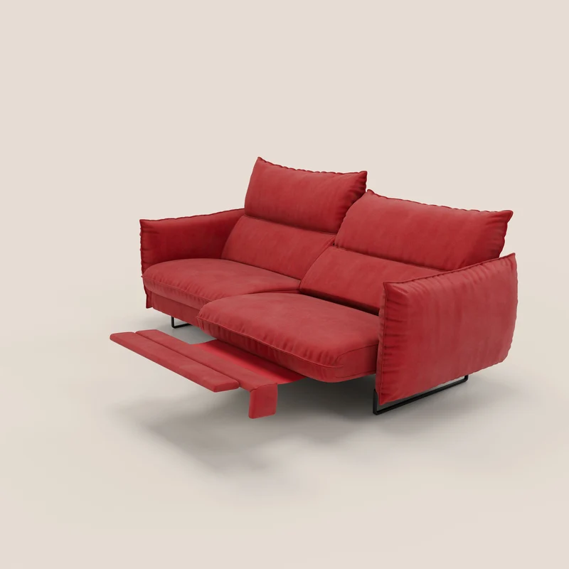 Monamour canapé au design moderne avec option relax électrique en microfibre détachable imperméable T11 rouge