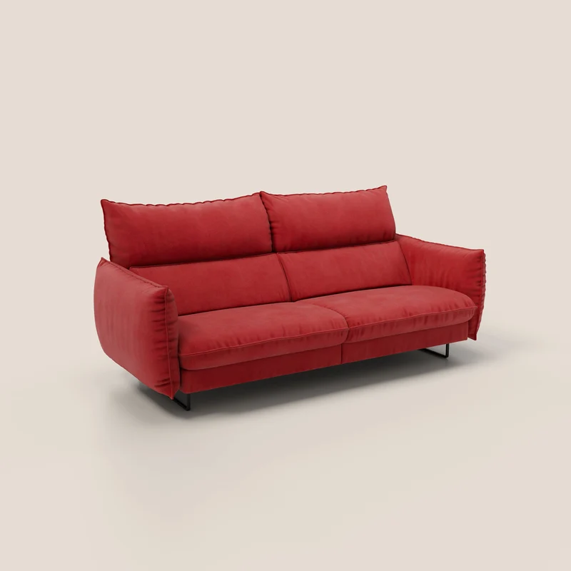 Monamour canapé au design moderne avec option relax électrique en microfibre détachable imperméable T11 rouge