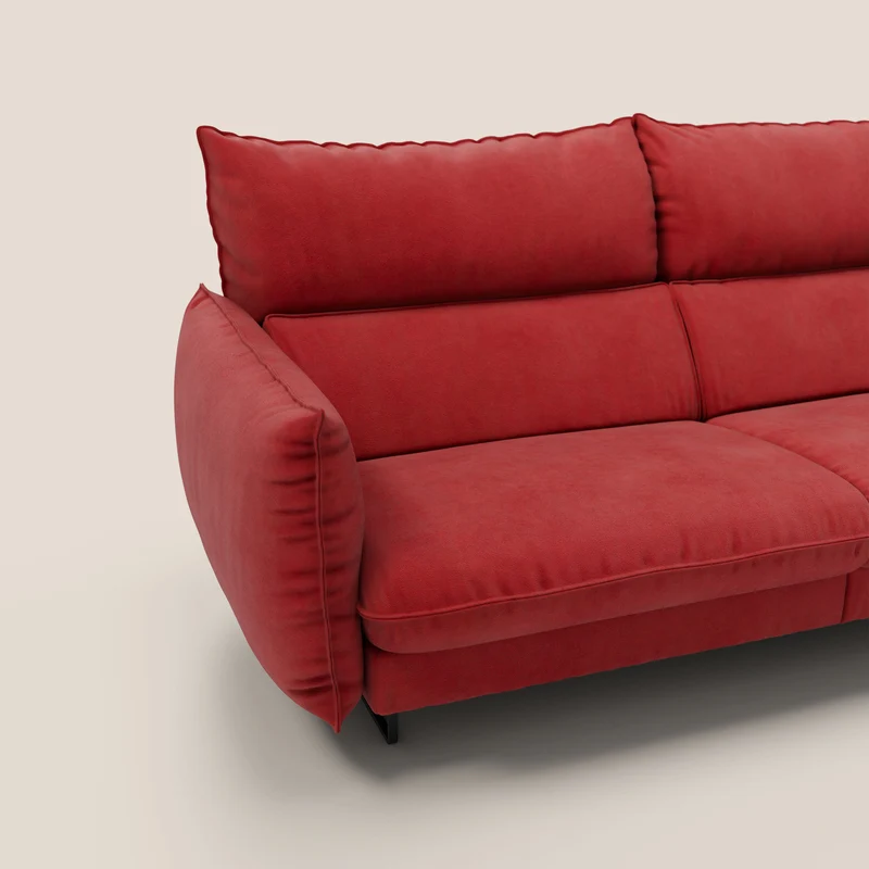 Monamour canapé au design moderne avec option relax électrique en microfibre détachable imperméable T11 rouge