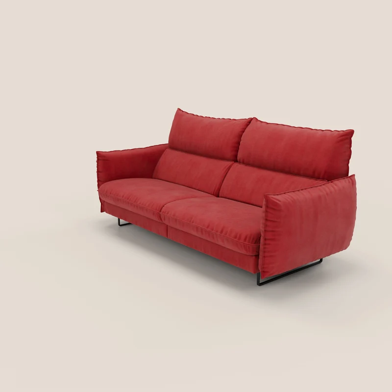 Monamour canapé au design moderne avec option relax électrique en microfibre détachable imperméable T11 rouge