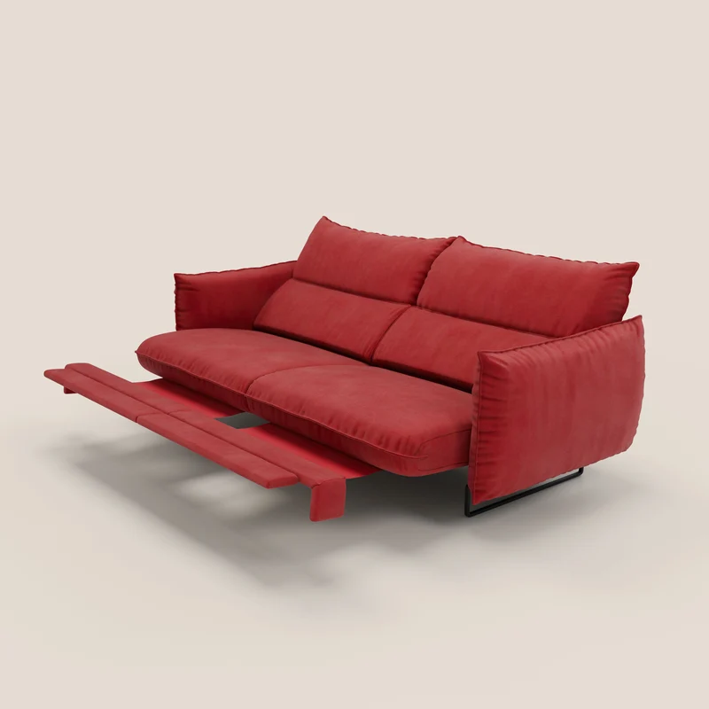 Monamour canapé au design moderne avec option relax électrique en microfibre détachable imperméable T11 rouge