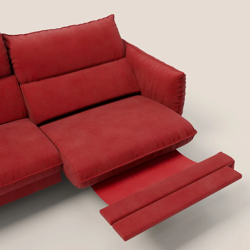 Monamour canapé au design moderne avec option relax électrique en microfibre détachable imperméable T11 rouge