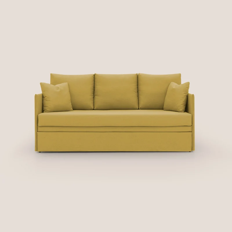Brera Canapé duplex avec lits jumeaux et tissu effet coton imperméable T13 jaune