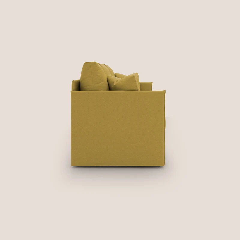 Brera Canapé duplex avec lits jumeaux et tissu effet coton imperméable T13 jaune