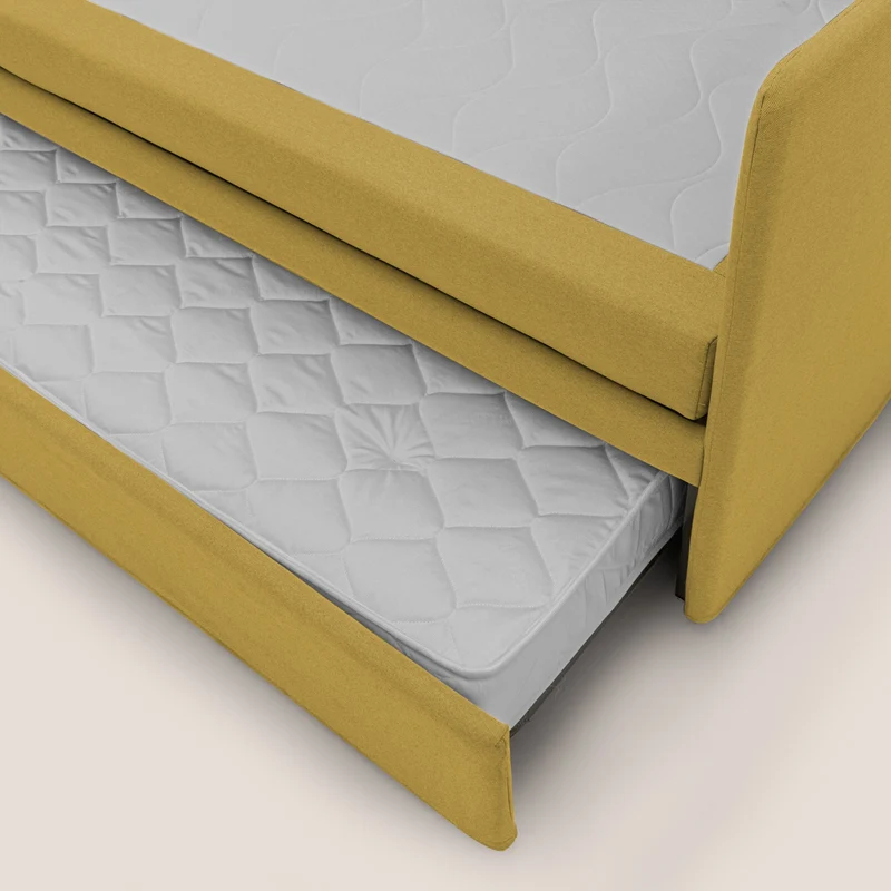 Brera Canapé duplex avec lits jumeaux et tissu effet coton imperméable T13 jaune
