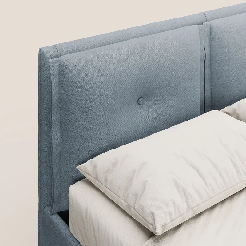 Travis lit coffre avec coussins capitonnés amovibles en tissu imperméable T02 bleu gris